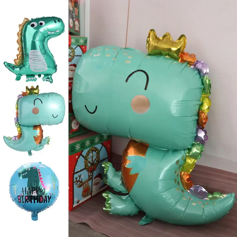Dino narodeninové oslavy dekor Dinosaurus Zhustený roztomilý nafukovací karikatúra Zaujímavé lesné večierky Dinosaurus Childrens Darčeky