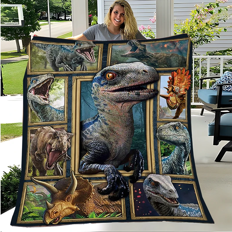 Dinosaur hodiť prikrývku Kids chlapci Staroveké zviera flanel fleecové prikrývky Dragon prikrývky pre pohovku pohovku obývacia izba Plaid
