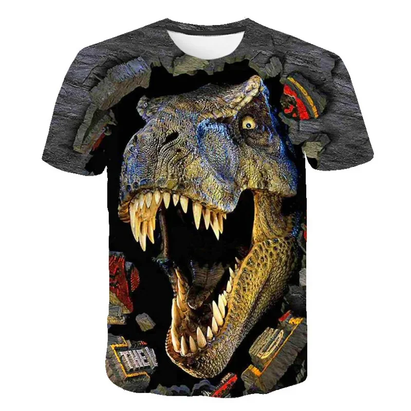 Dinosaurus Detská tlač Cartoon T košeľa módny Jurassic Park Tričko Detské oblečenie chlapcov Dievčatá Darčekové oblečenie