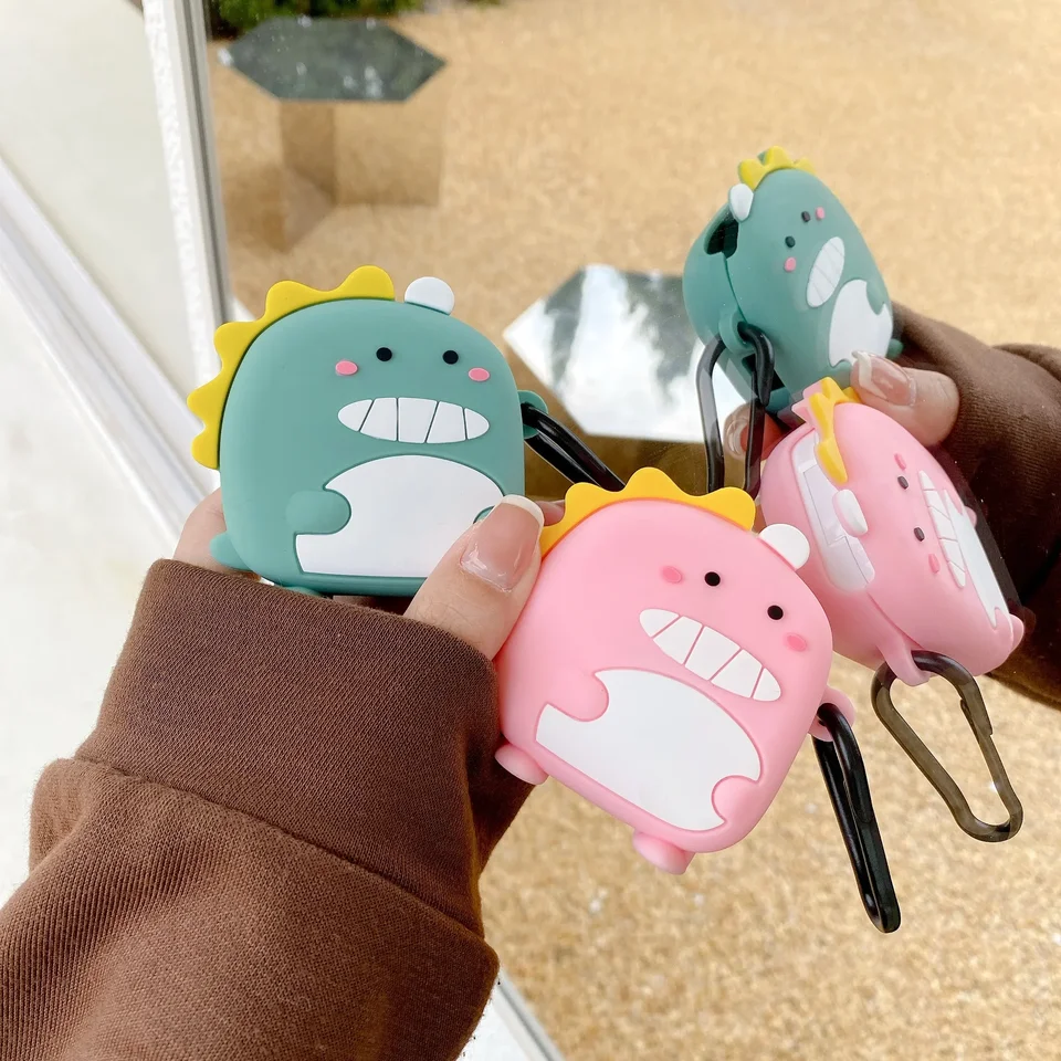 Dinosaurus pre Qcy T13 ANC Case Cover Cover Silikone Soft Shell Ochranné puzdro pre T13 ANC UCEBUDS SARFE PAN