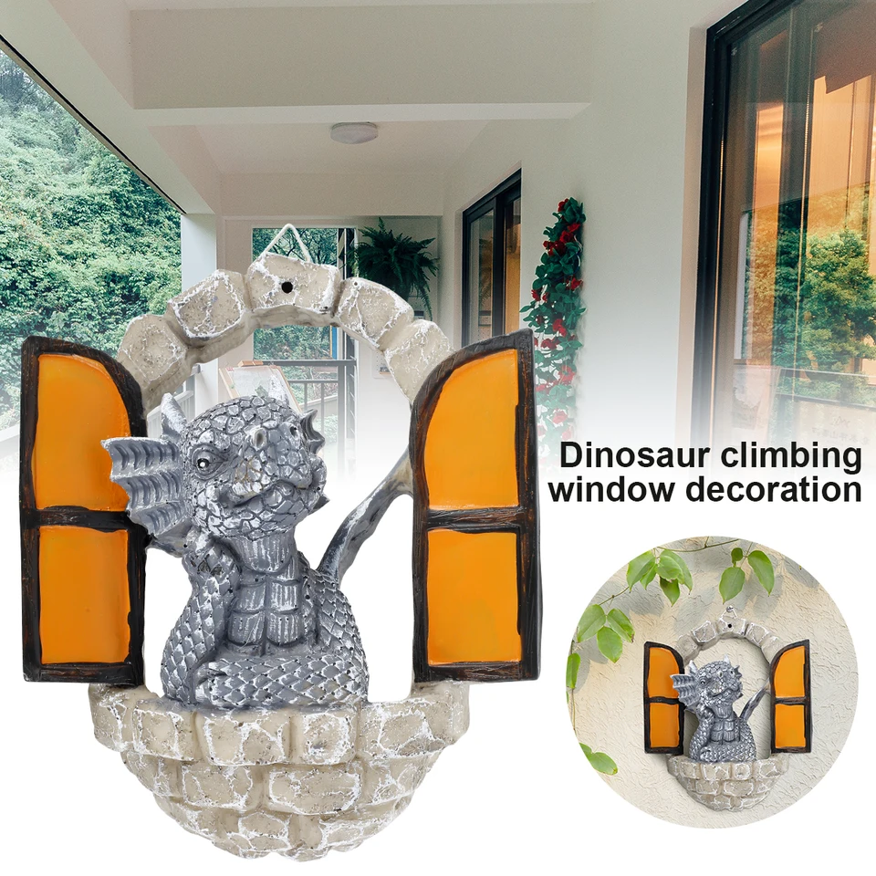 Dinosaurus Resin Socha Courtyard Kreatívne figúrky Krajina vonkajšia záhrada Domov stena ozdoby vianočné halloweenské dekorácia