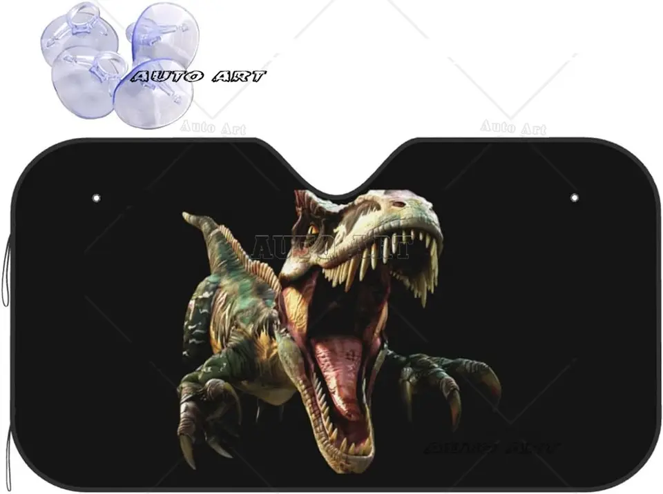 Dinosaurus strašidelný dravok čelné sklo Sunshade pre auto SUV Truck Skladateľný UV RA REY REFLECTOR Predné okno Slnko tieňový štít Kryt