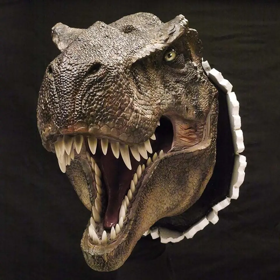 Dinosaurus Wall namontovaná socha 3d stena praskla zavesenie dinosaurus Head Resin Dinosaur hlava s pazúrami domáci dekor