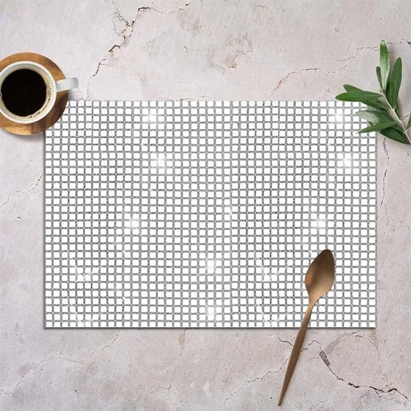 Disco Flowin Table Placemat 30*45 cm trblietavé zrkadlo Zlato/strieborná fólia Metalický jedálenský stôl Matky na narodeniny Svadba Vianoce