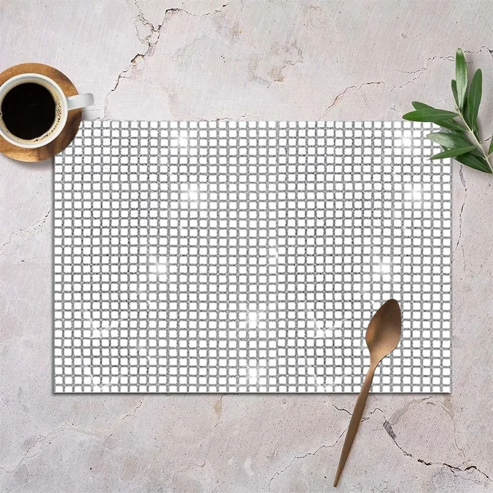 Disco Flowin Table Placemat 30*45 cm trblietavé zrkadlo Zlato/strieborná fólia Metalický jedálenský stôl Matky na narodeniny Svadba Vianoce
