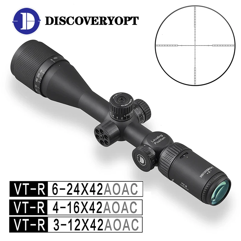 Discovery VT-R 3-12/4-16/6-24x42AAC Lacné taktické rozsahy zelených červených osvetlených pušiek Super tenká stena