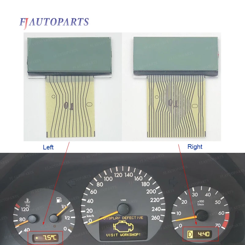 Dishboard Screen Display LCD LCD Displej pre Mercedes Benz C Class W202 E Class W208 CLK W210 SLK 170