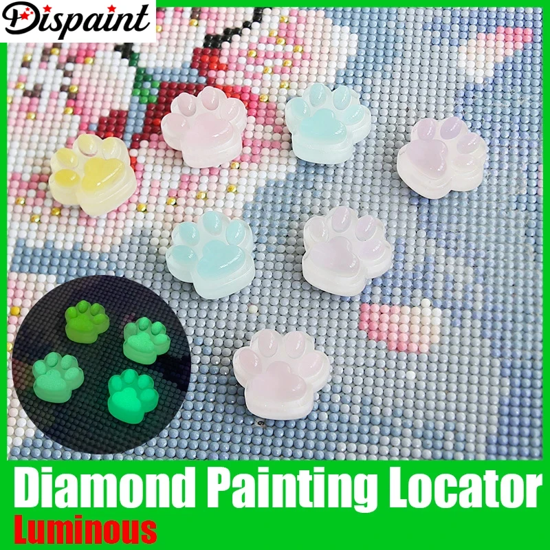 Disint 1ks náhodné farebné diamantové maľba Luminous Locotor Magnet Držiteľ držiak na vyšívanie Lokalizériu Príslušenstvo Cat Paw Fixer