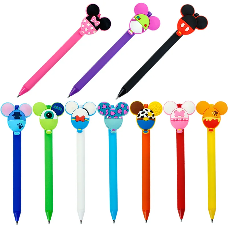 Disney 10ks Cute Mickey Gel Pen Čierna ruka účet Myš Office Office Pen School Študenti Kawaii písací stacionár darček