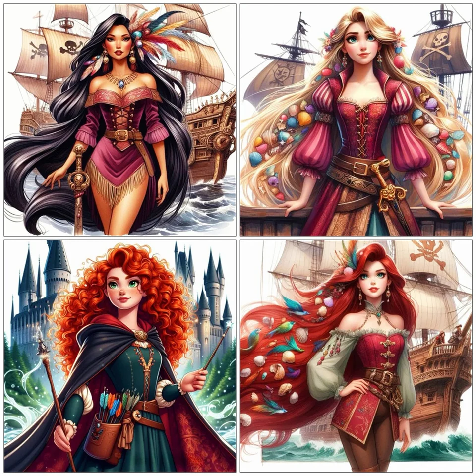 Disney 5D Diamond Painting Rapunzel Nový príchod ručne vyrábaný diamantový výšivok karikatúra Ariel Sale DIY Hobby
