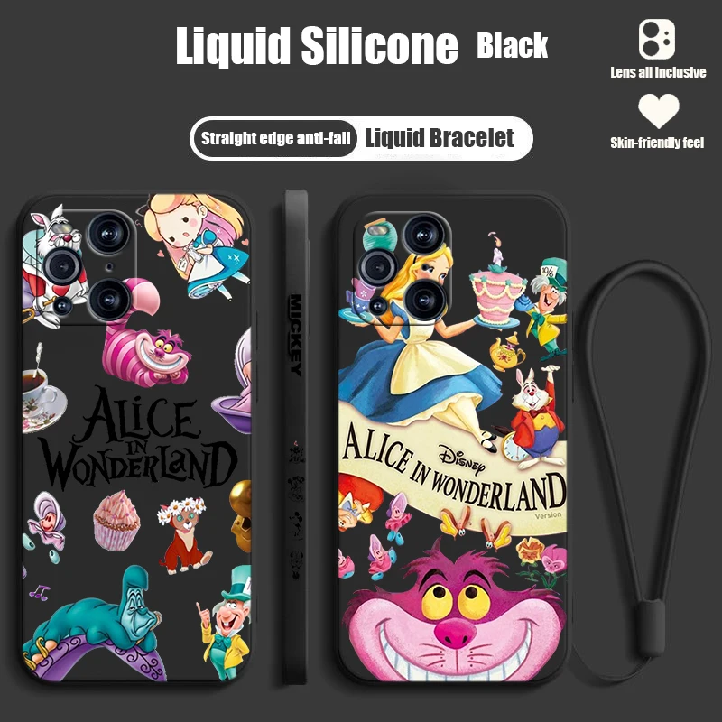Disney Alice Wonderland Maze pre OPPO Nájdite x6 x5 x3 x2 pro lite neo tekutina ľavá lana silikónový kryt telefónu Puzdro