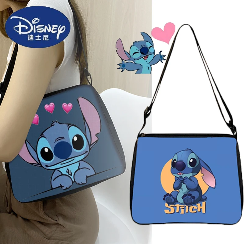 Disney Anime Stitch Bag Cawaii Lilo & Stitch Under Pacalt Cartoon Girl Žena Vytlačená veľká kapacita kabelky