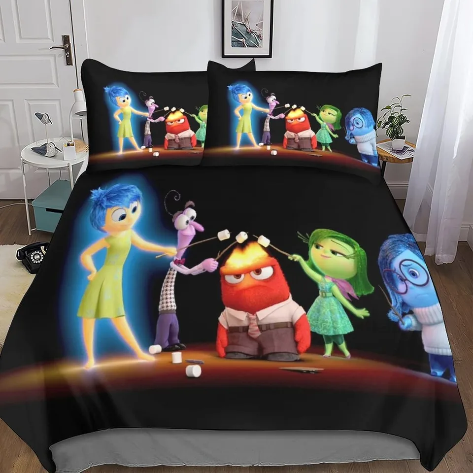 Disney Anime vo vnútri obliečkového krytu, vo vnútri 2 podstielky pre deti, karikatúra vytlačená dekora