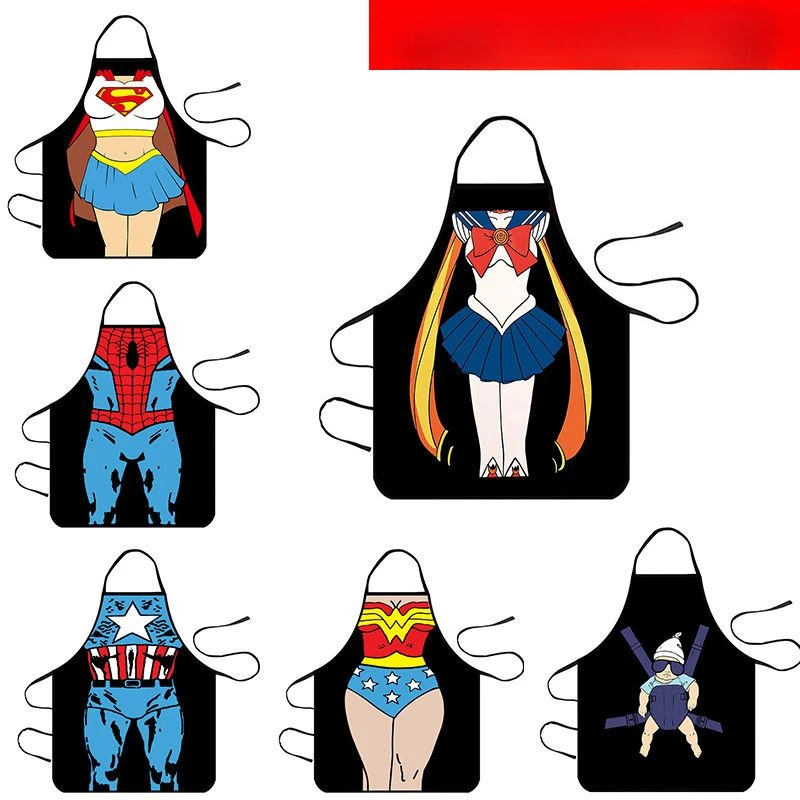 Disney Avengers Animation Spider-Man Superman Funny zástera Print Home Cleaning Personalizovaný tvorivý vzor proti Fulingu Cooking