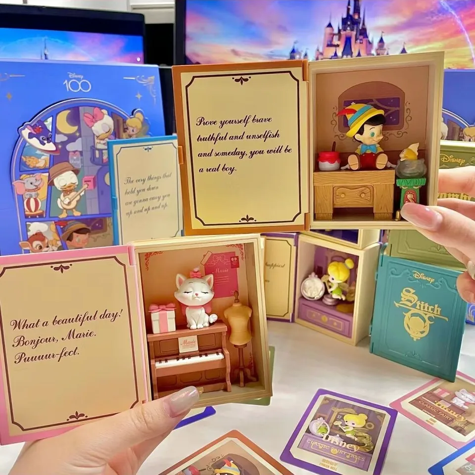 Disney Blind Box Classic Fairy Tale Series Figurine Box Openable Book Design Garage Kit hračky na stolné plochy dekorácie detské darčeky