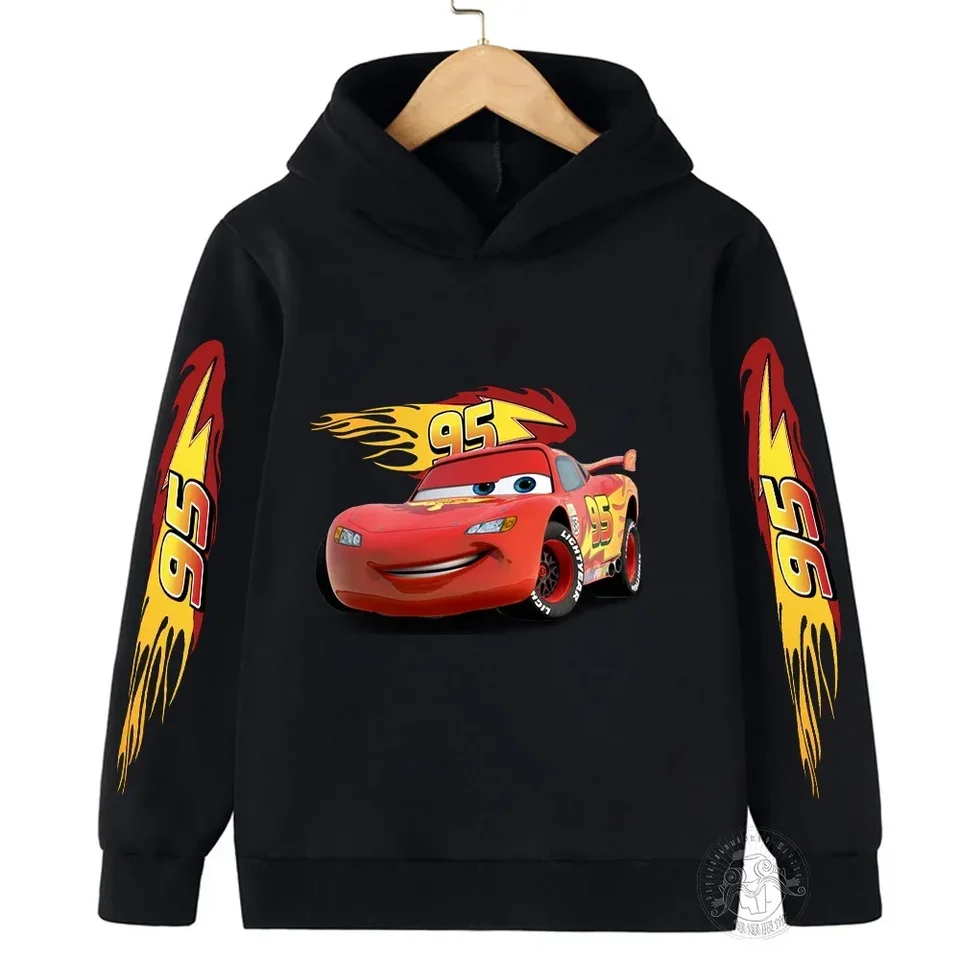 Disney Car Lightning McQueen Kartoon Children Hoodie Jeseň Cuto