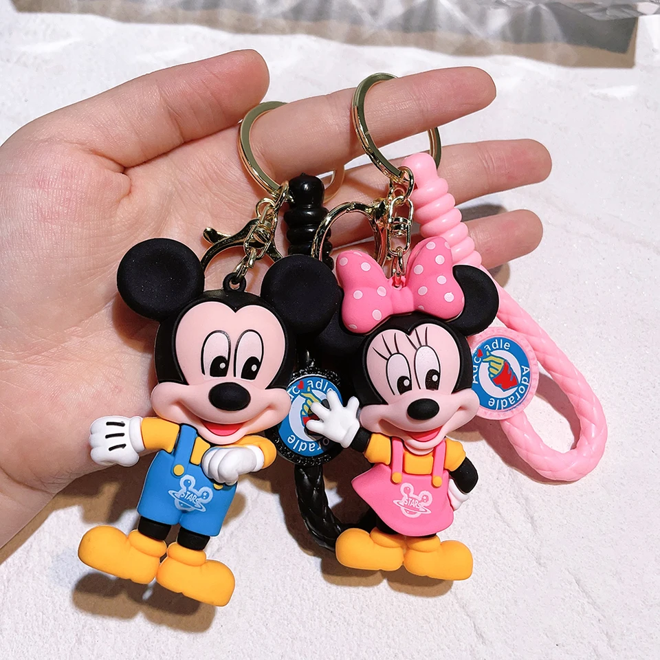 Disney Cartoon Anime Accessories Mickey Keychain Cute Minnie Keyring Student Bag Pendant Hanging Car Key Chain Dar