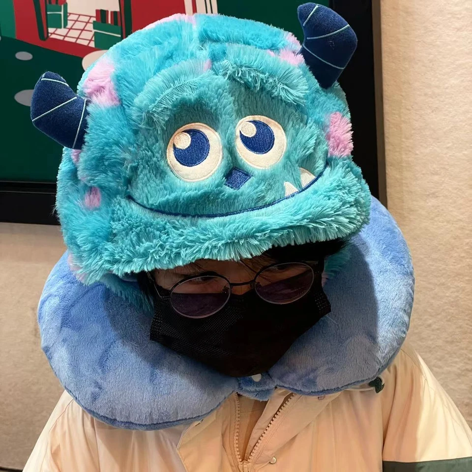 Disney Cartoon Anime sulley plyšový vankúš v tvare U roztomilý cestovný vankúš