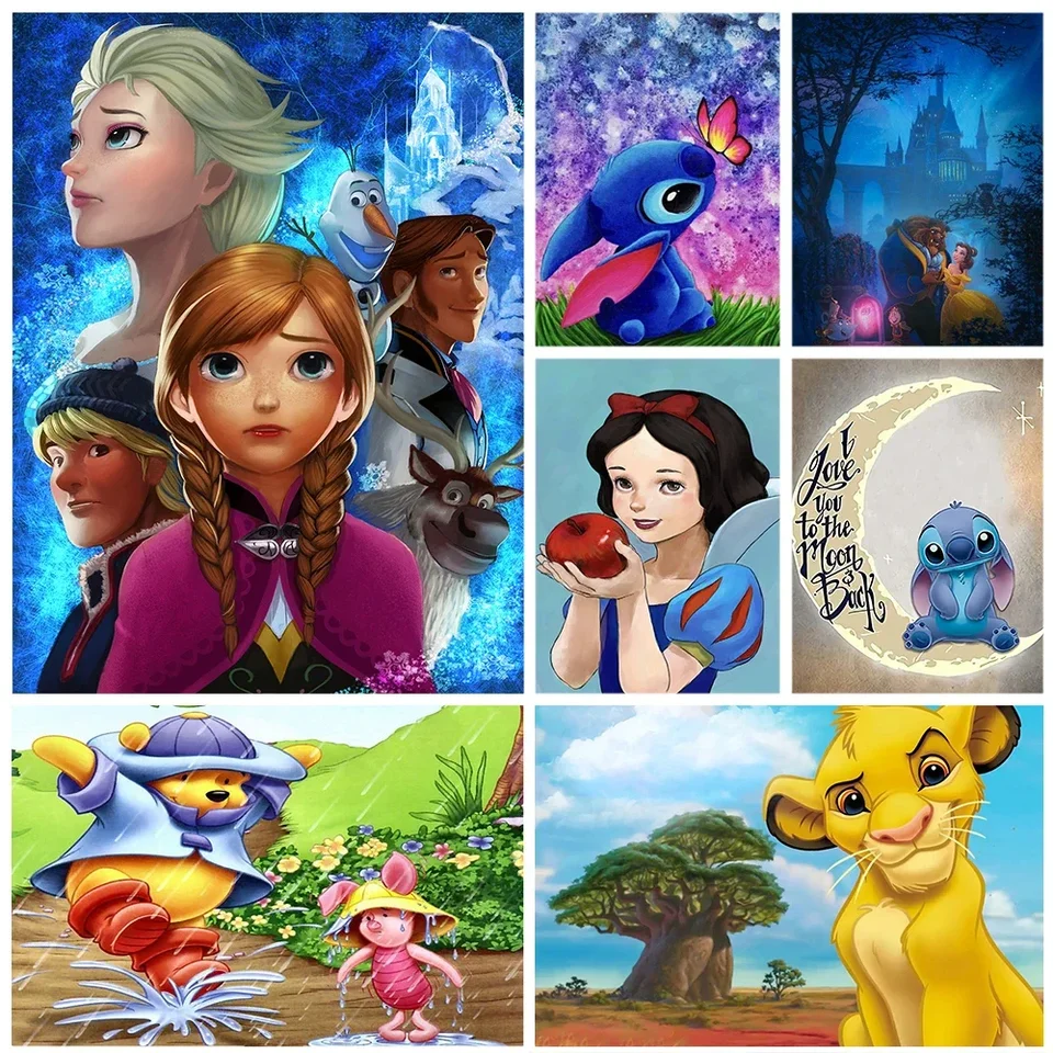 Disney Cartoon Baby Lilo a Stitch Canvas Painting Plagáty a výtlačky nástenné umelecké obrázky pre obývaciu izbu Domovod