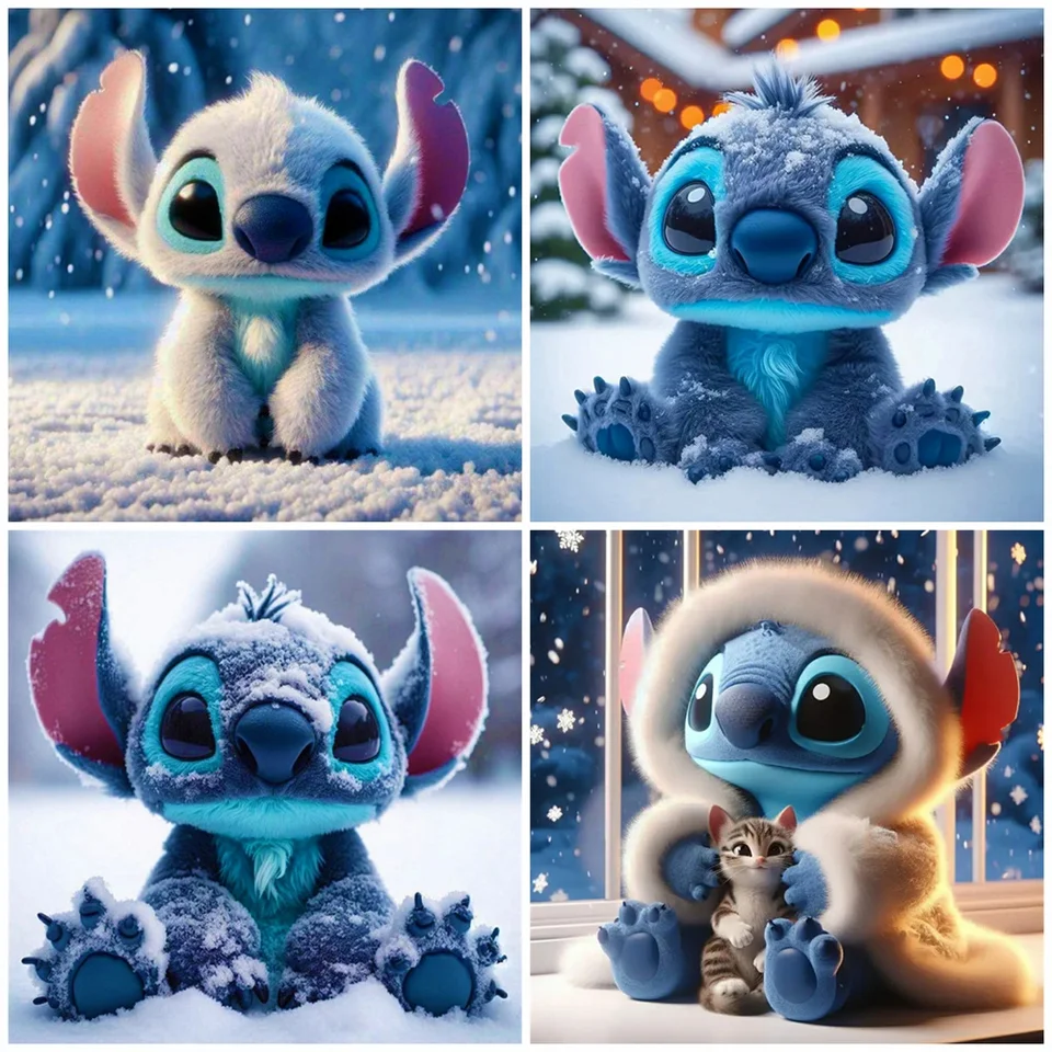 Disney Cartoon Diamond Painting Stitch Nový príchod výšivka Zimná zimná full štvorcová okrúhla vŕtačka Mozaka sneh detské dieťa detská izba dekor