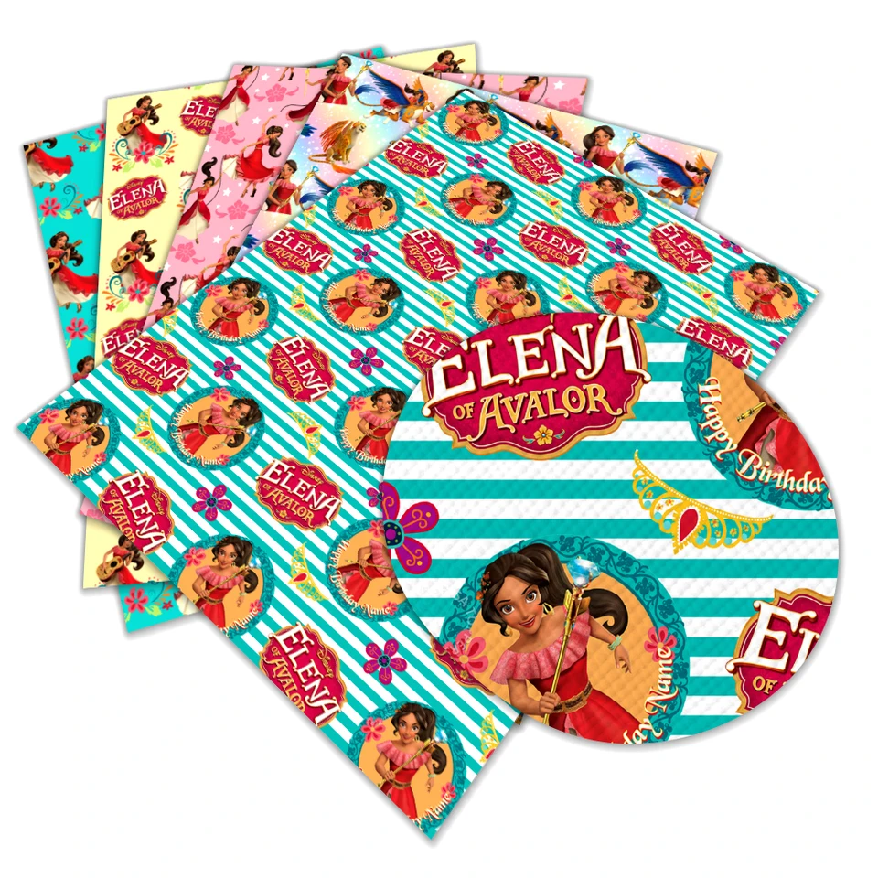 Disney Cartoon Elena Avalor Princezná umelá koža krížový text vzor pre kutilové šperky náušnice výroby 30*136 cm