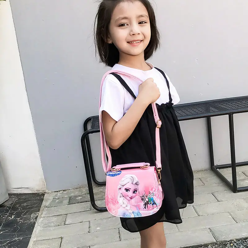Disney Cartoon Girl Frozen Princess Ramer Bag Pu Children Karika