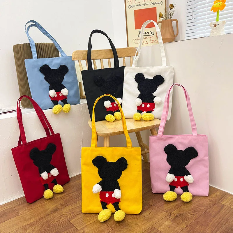 Disney Cartoon Last Ruck Bag Mickey Mouse Anime Anime Toy Canvas Bag Veľká kapacita nakupovanie plátna tašky Ženy narodeniny darček