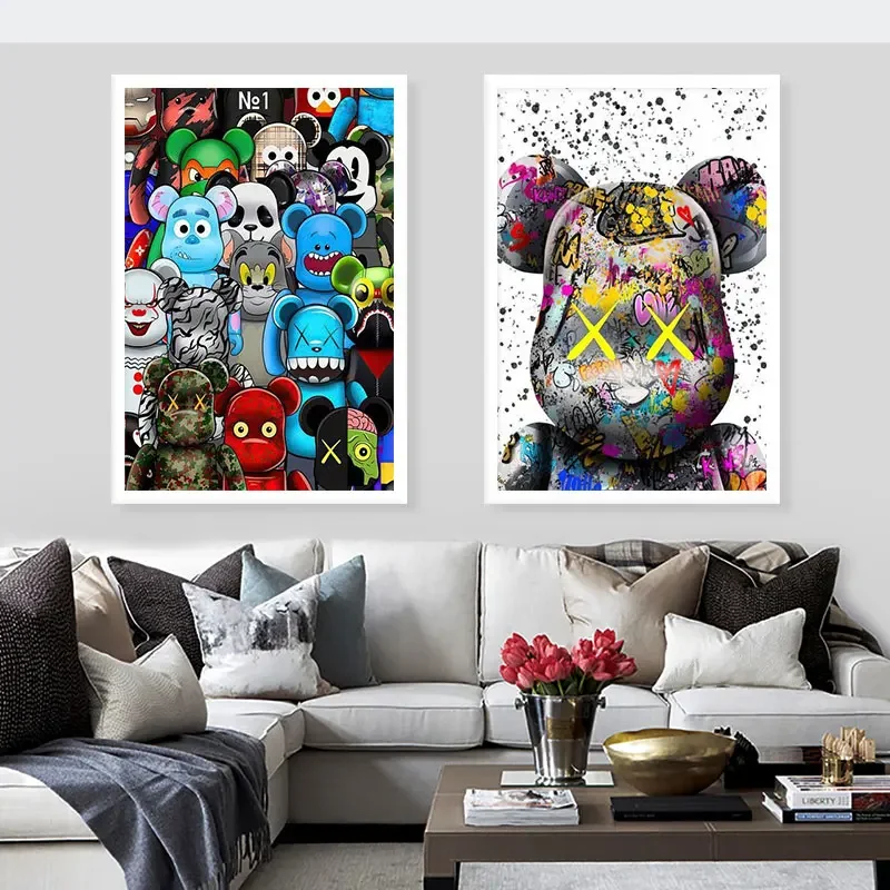 Disney Cartoon Role Graffiti plagát Canvas maľba Funny Picture Wall výtlačky Domov nástenná maľba Bar ulica Detská spálňa Darček