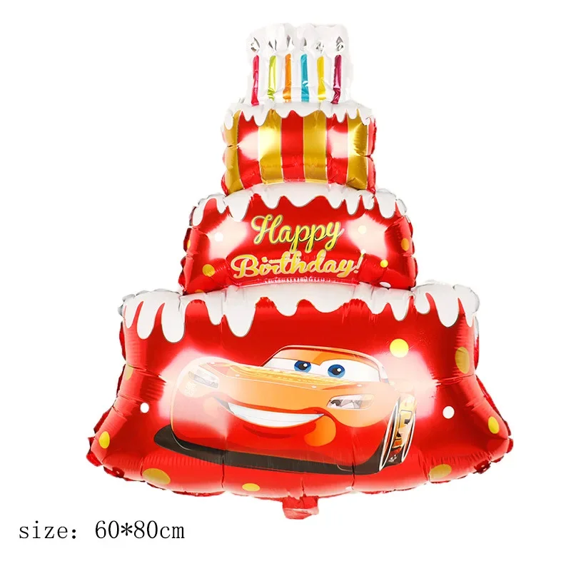 Disney Cartoon Troj vrstvá veľká tvár McQueen Car Cake That Balón Barloon Detská dekorácia