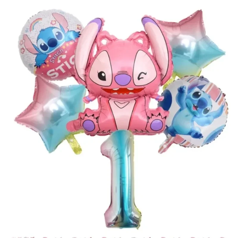 Disney Children's Birthday Party Lilo & Stitch Shape Digital Balloon Set