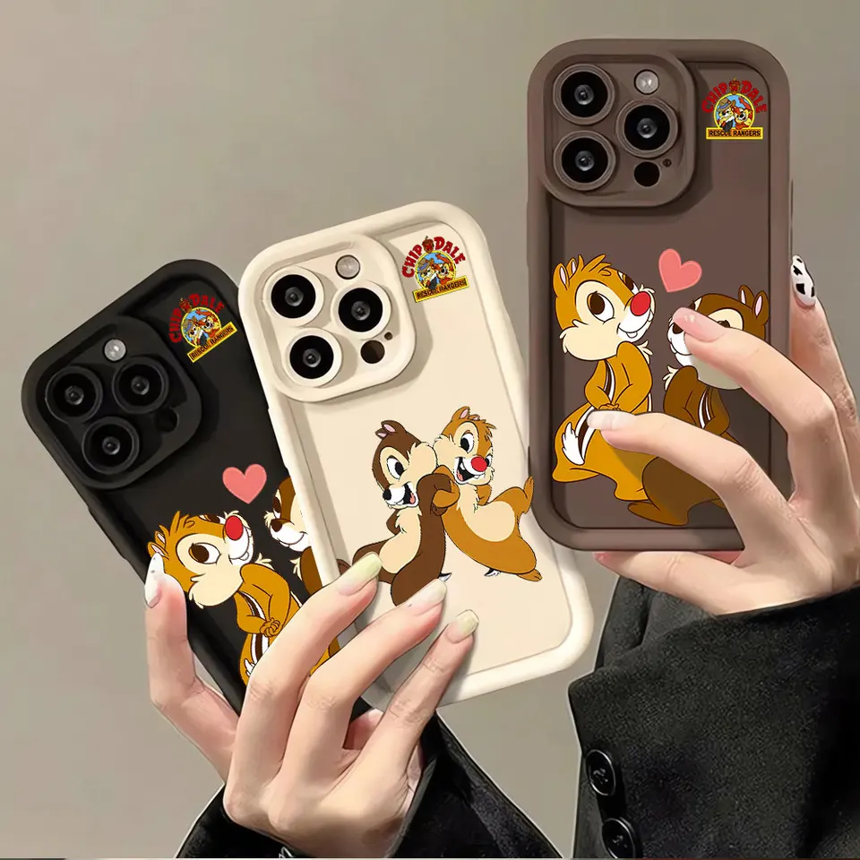 Disney Chip 'N' Dale Cartoon Case pre iPhone 15Promax xs Max 8 7 SE 12 PRO 13 MINI 14 PLUS 11 PRO XR Soft Soft Square Liquid Cover Cover