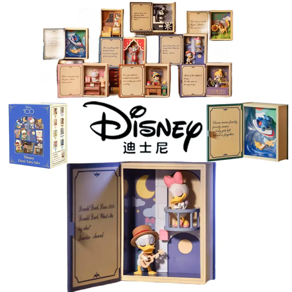 Disney Classic Fairy Tale Series Blind Box Popdisneymart Pinocchio Stitch Anime Figure Figure Hračky prekvapenie bábiky