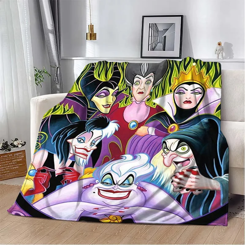 Disney Classic Villains Cartoon Flanel prikrývka Deti klimatizácia prikrývka obed obýva