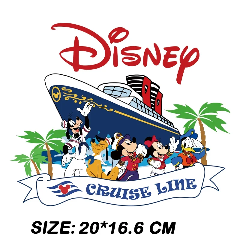 Disney Cruise Line Oblečenie Thermoadhesive Patch Fotografované vinylové vzorky na železné nálepky