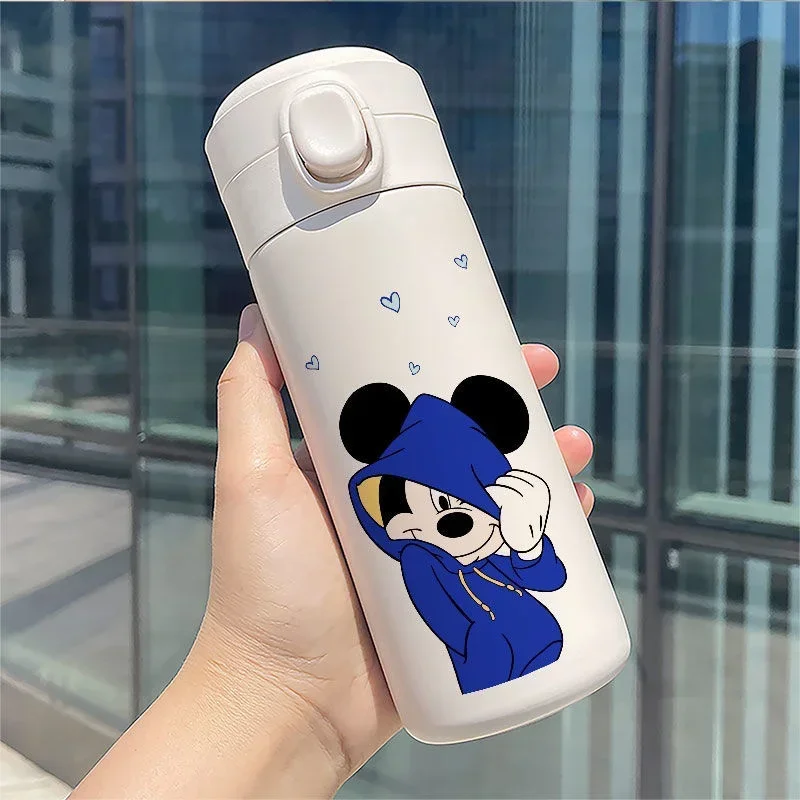 Disney Cup Mickey Minnie Mouse Thermos Cup Student Cartoon Cup 304 Nerezová fľaša na vodu prenosná 350 ml 450 ml