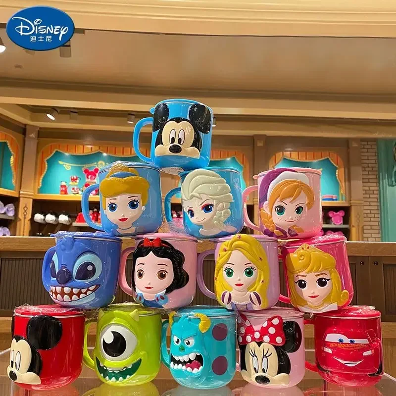 Disney Cute Snehulienka biele elsa steh mickey Minnie Kreatívny kreslený vzor z nehrdzavejúcej ocele zmenšenou vodnou šálkou proti pádu