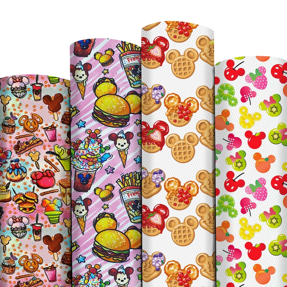 Disney dezerty tlačené textúru textúra Faux kožené plechy koláč torta Syntetická koža vinylová látka pre domácich majstrov