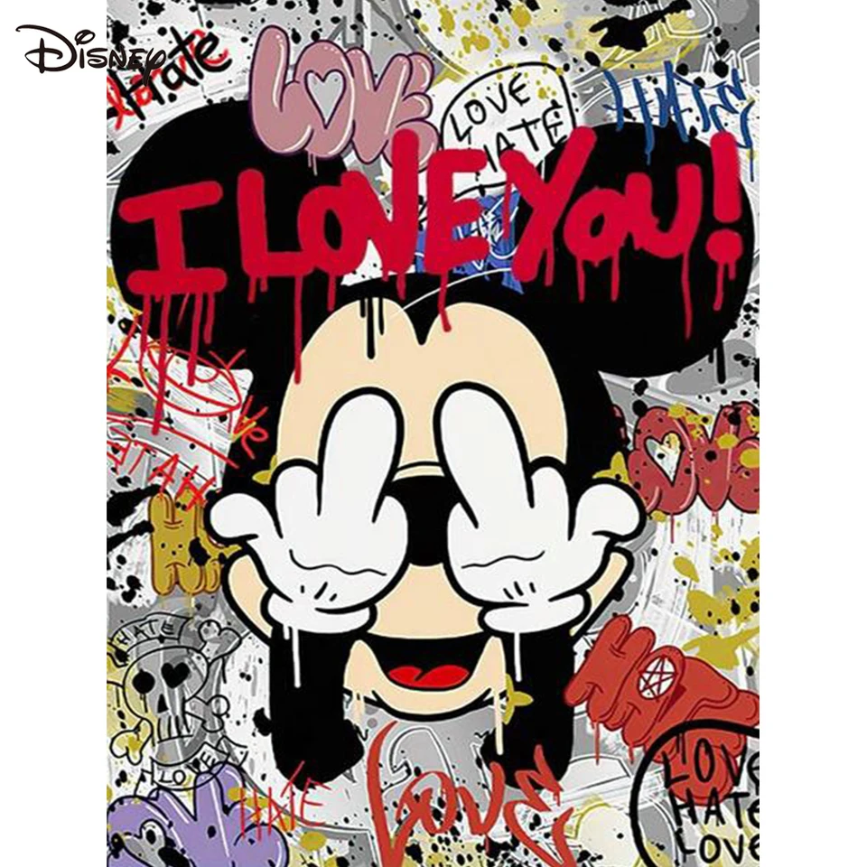 Disney Diamond Mosaic 30x40cm farebný diamantový maľba Mickey Mouse Full Round Round Winkloidy Cartoon