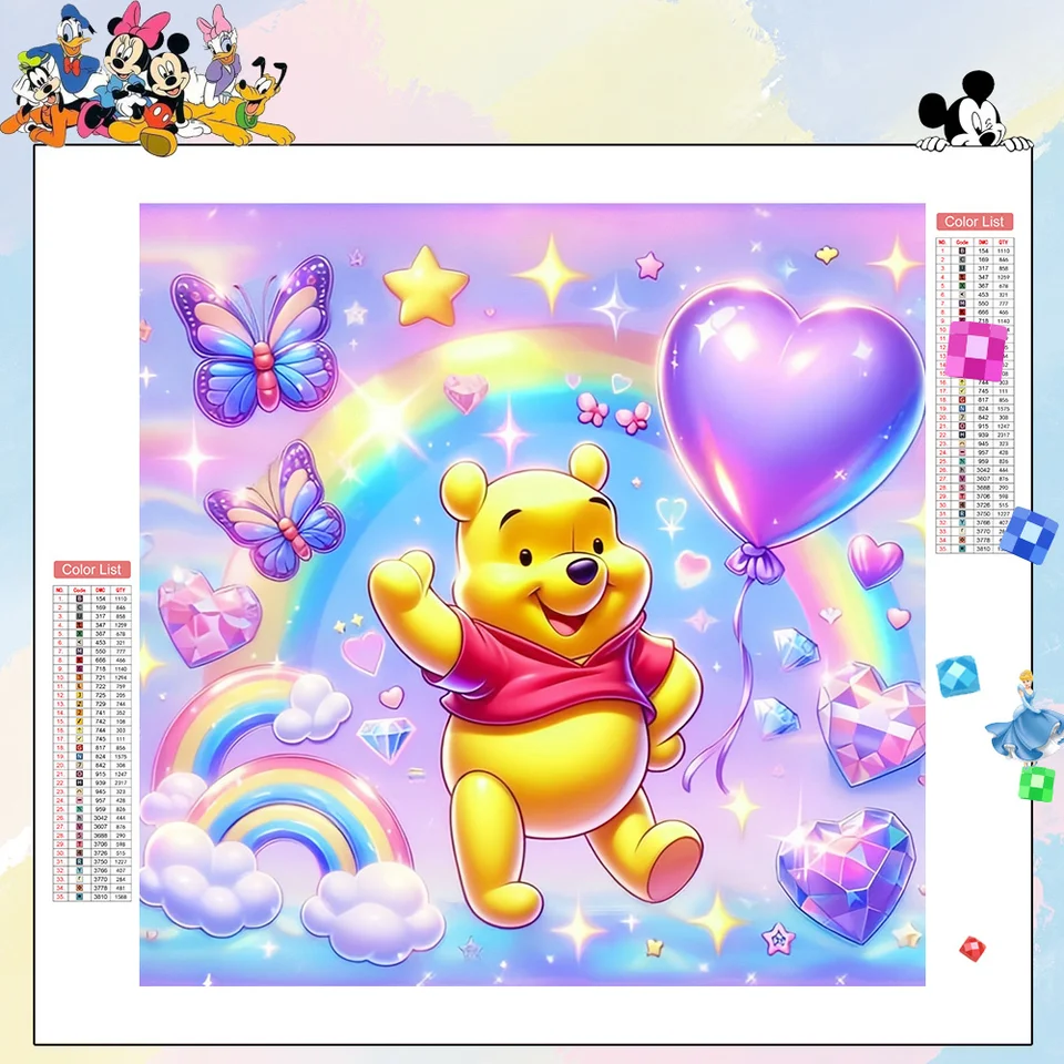 Disney Diamond Painting Winnie the Pooh plná živicová diamantová mozaika karikatúry súpravy kreatívnych koníčkov pre deti