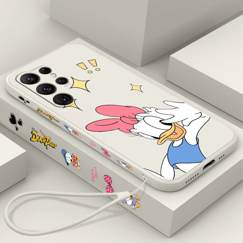 Disney Donald Daisy Duck Love Liquid Left Lany pre Samsung Galaxy S24 S23 S22 S21 S20 Fe S10 Ultra Plus Lite 5G Cover