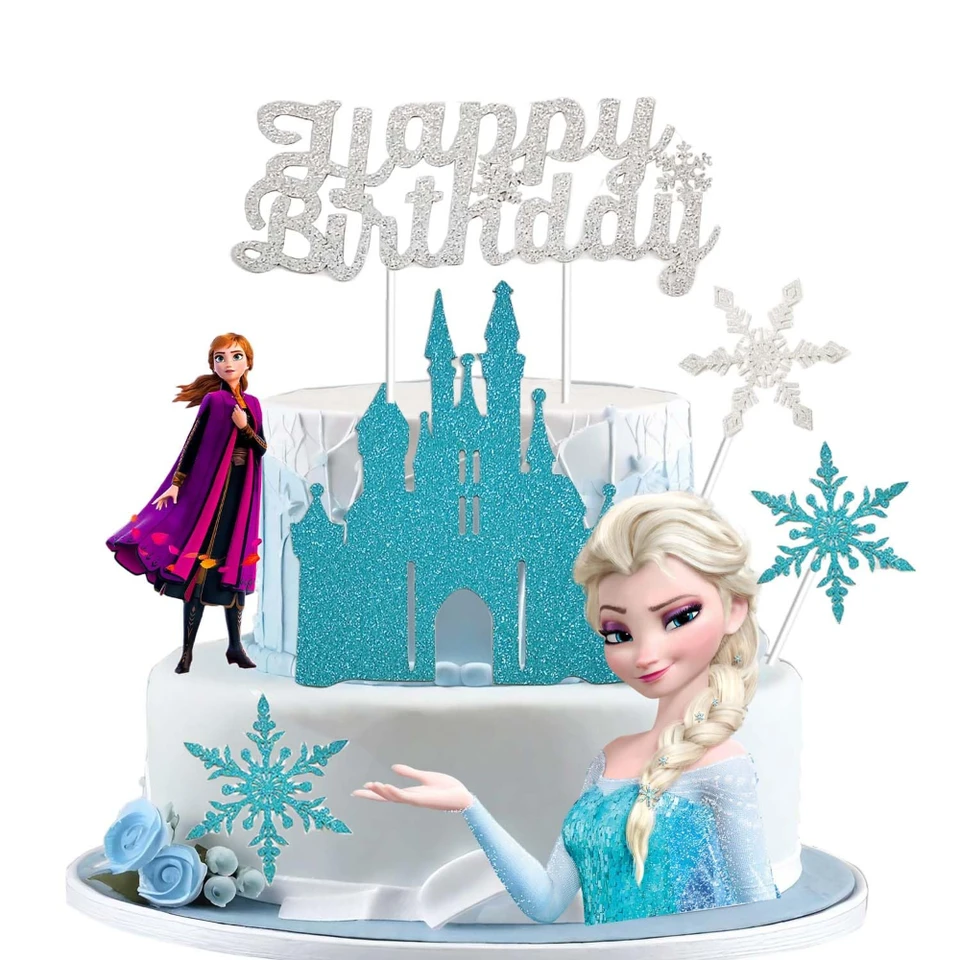 Disney Elsa princezná Veil šaty Anna Snehulienka Sophia Aurora Siedma princezná Cake Dekorácie Dievčatá Dievča