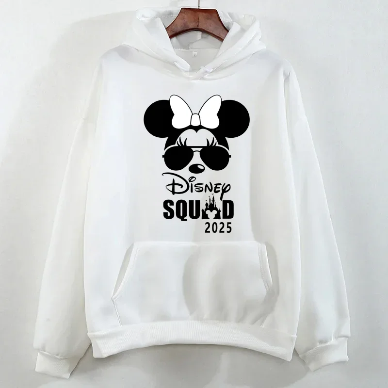 Disney Fashion Family Dovolenka tlačená kapucňa 2024 Disneyland Travel Hoodie Jeseň Pullover Dámsky neformálne oblečenie Harajuku
