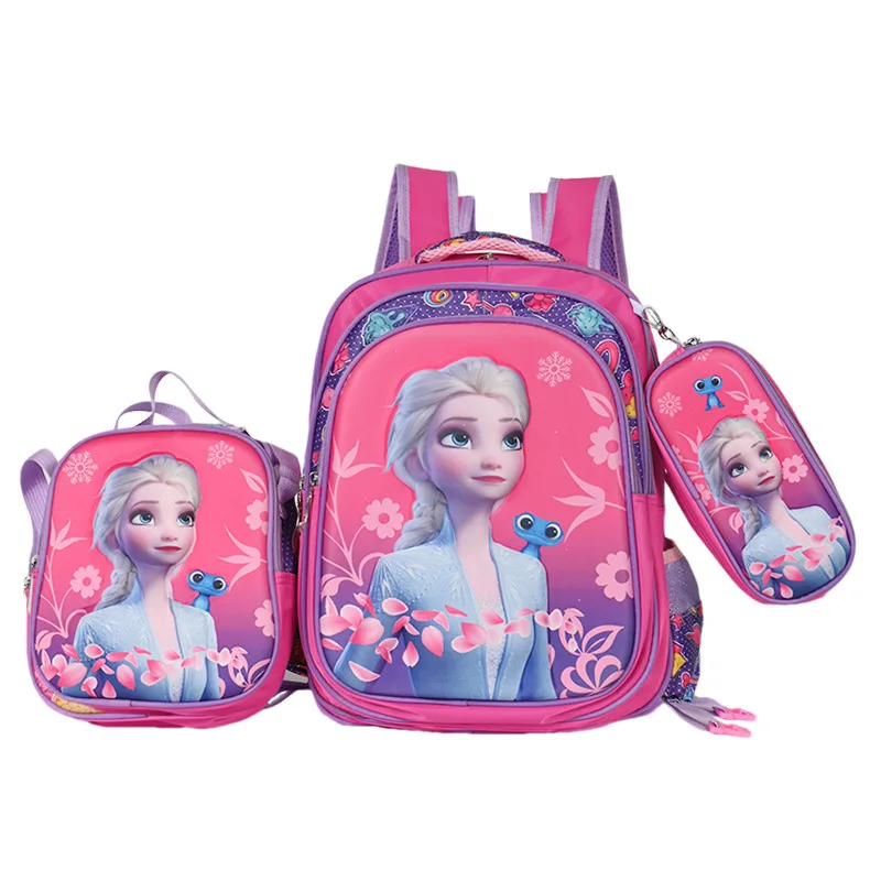 Disney Frozen 3ks Set Odnímateľná šesť/dve kolesá Pull Rod Tack Cartoon Elsa Rameno Bag Girl Boy Kandidá Detské deti batoh