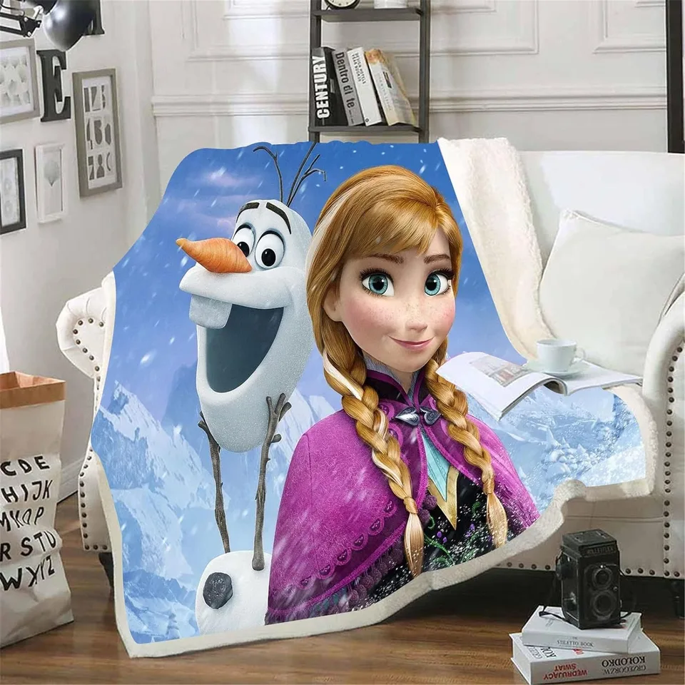 Disney Frozen Elsa Anna Mäkké teplé prikrývky posteľná bielizeň Hádzanie na posteľ pohovky postieľky fleece prikrývky Dievčatá deti vianočný darček