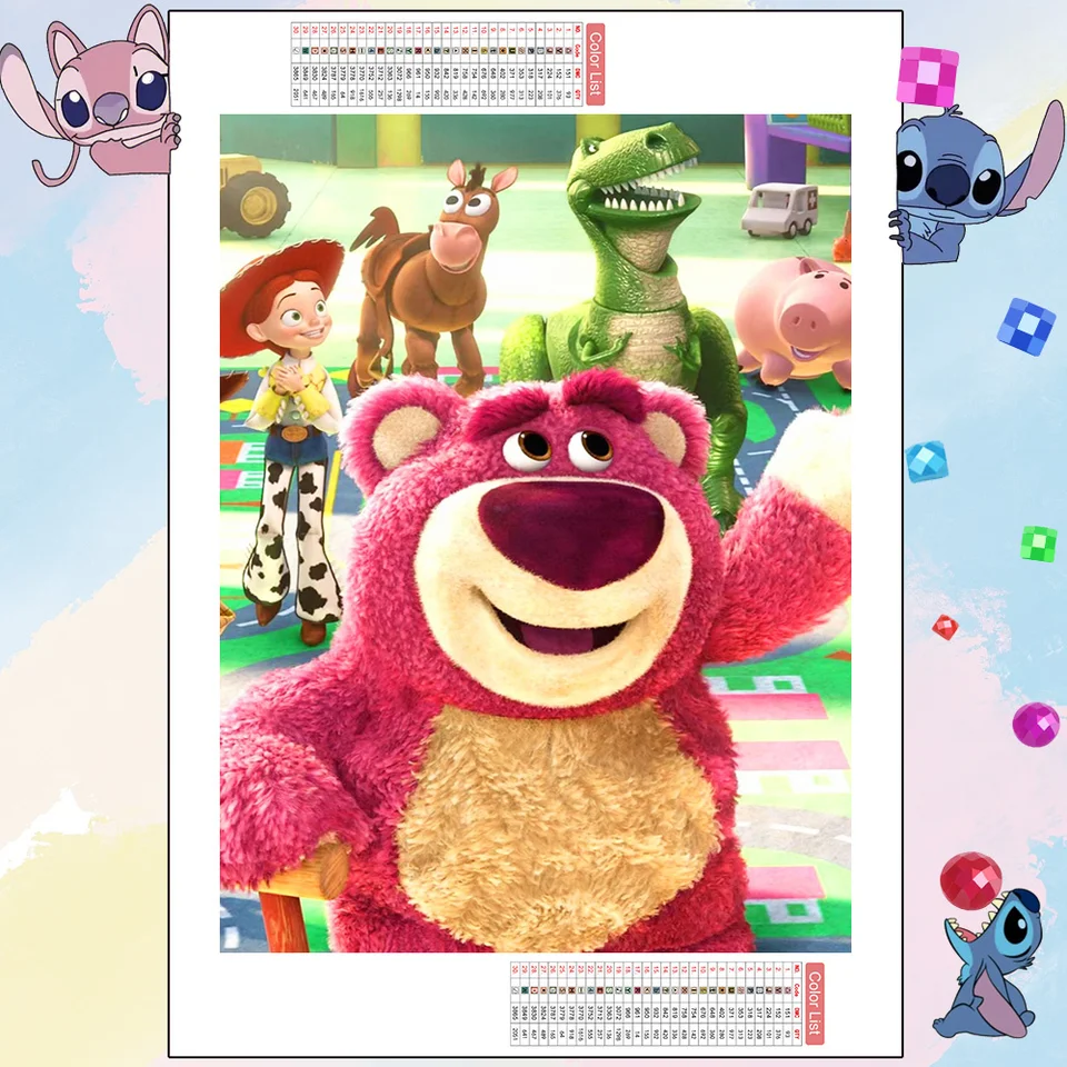 Disney Full Diamond výšivka hračkársky príbeh 5D Diamond Mosaic Lotso Cartoon Complete Kit