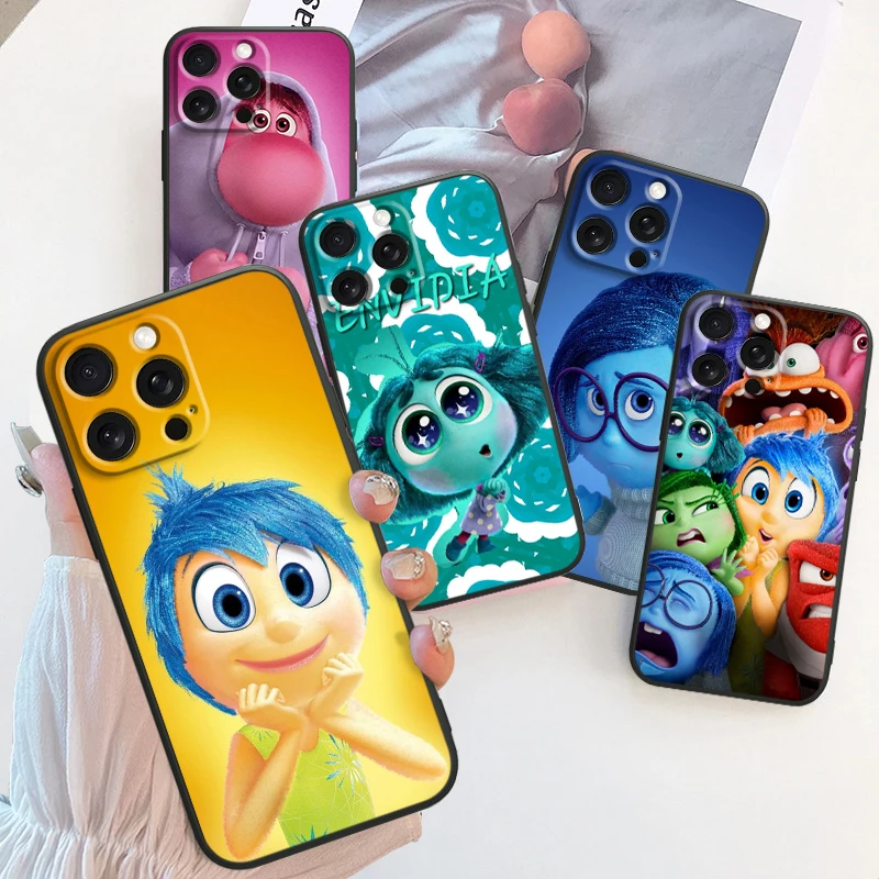 Disney Inside Out 2 Joy Cute for Apple iPhone 16 15 14 13 12 11 xs xr x pro Max Plus Mini Black Back Pase Case