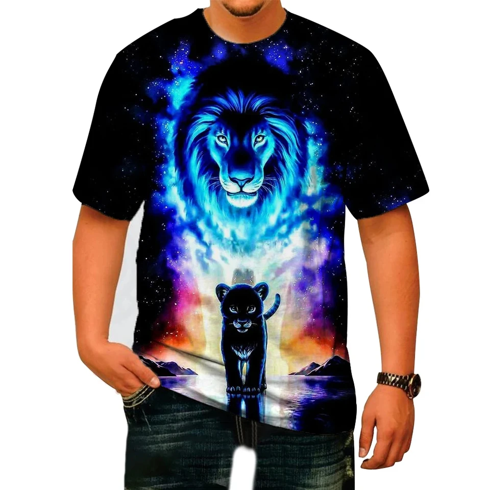 Disney letné muži Ženy Lion King King Simba Tričko Detské topánky Príležitostné vrcholy Deti Deti Funny Cartoon Clothing Family zodpovedajúce oblečenie