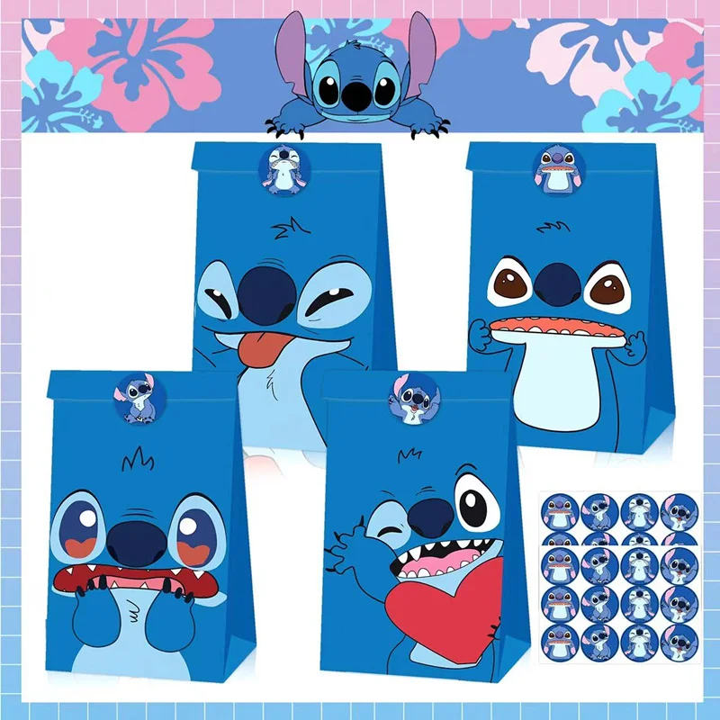 Disney Lilo a stehové papierové tašky s nálepkami Candy Darčeky Balenie BAG GIRL BARDEL PRE PRIPRAVNOSTI DECORÁCIE