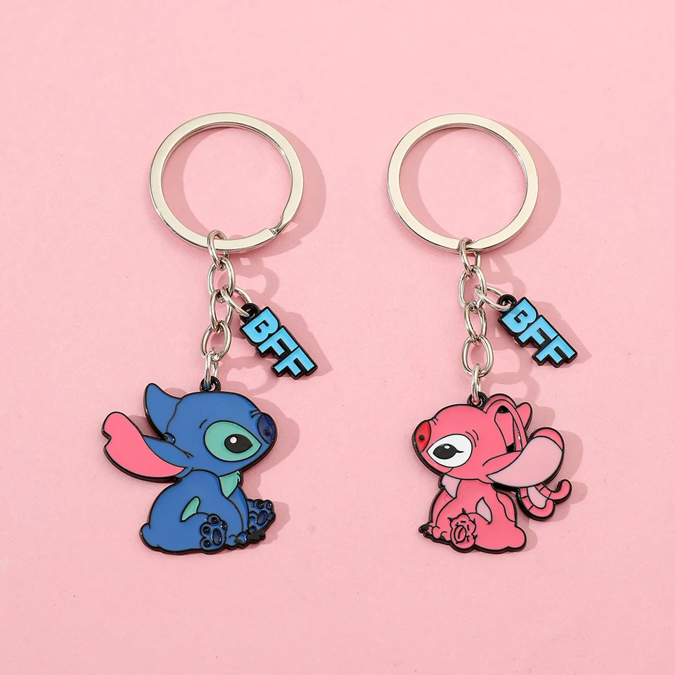 Disney Lilo & Stitch Keychain Roztomilý karikatúra Stitch Keyring pre mužov Dámske batohové batohové klenoty