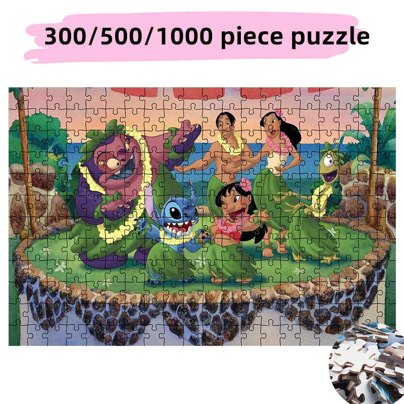 Disney Lilo & Stitch300 500 1000 kusov Karikačné hádanky Kreatívne narodeninové darčeky Vzdelávacie hračky pre deti pre dospelých Hobby